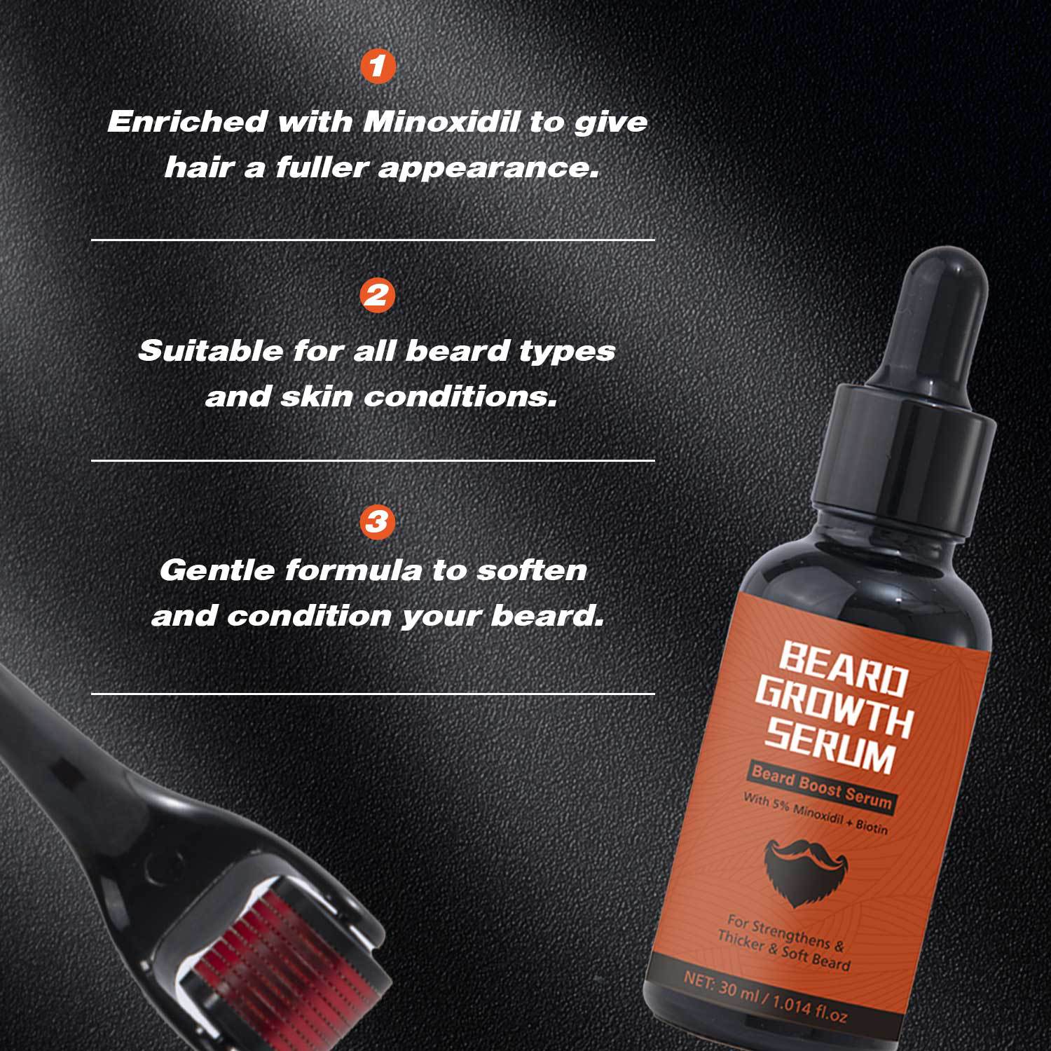 Beard 30ml Microneedle Roller